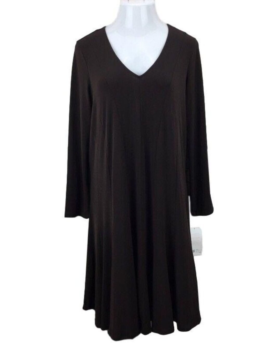 Liz Lange Womens Maternity Dress  Large V-Neck A-Line Brown